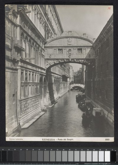 Puente de los Suspiros te Venetië Venecia - Puente de los Suspiros (título sobre objeto) de Neue Photographische Gesellschaft