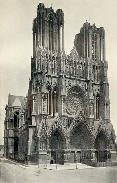 Un Gran Edificio Gótico: La Catedral de Reims, Construida en los Siglos XIII y XIV, c1930 de Neurdein