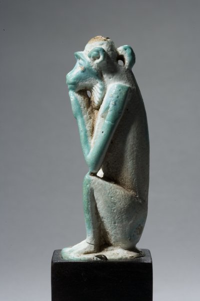 Amuleto de un mono, Dinastía 18-19, 1540-1186 a.C. de New Kingdom Egyptian