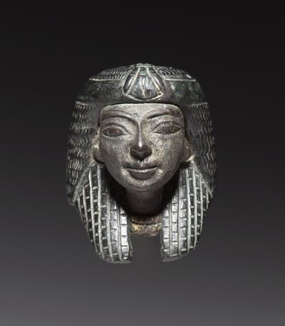 Montura de bronce de un "Paquete de Shawabty": Cabeza, finales de la XVIII a XIX Dinastía, c.1336-1256 a.C. de New Kingdom Egyptian