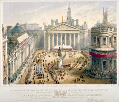 Inauguración de la Bolsa Real, Ciudad de Londres, 1844 de Newcombe
