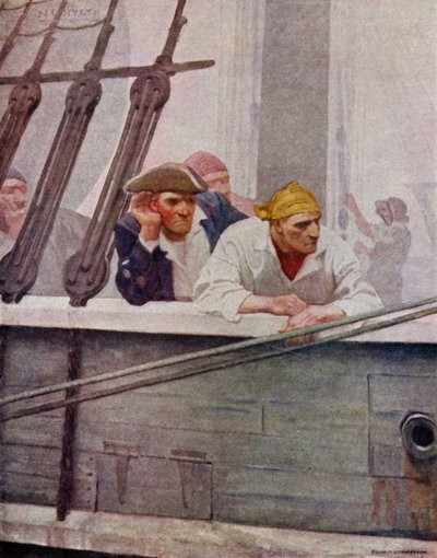 Ilustración para Secuestrado de Robert Louis Stevenson de Newell Convers (after) Wyeth