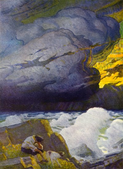 Ilustración para Robinson Crusoe de Newell Convers (after) Wyeth