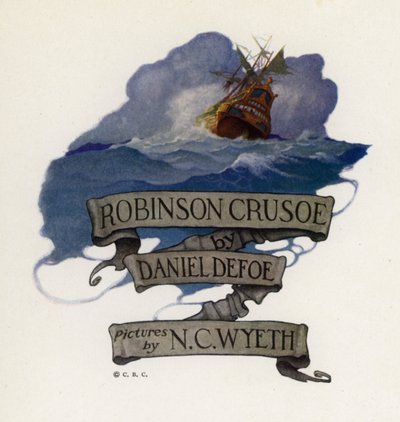 Ilustración para Robinson Crusoe de Newell Convers (after) Wyeth