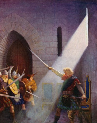 Wallace Desenvaina la Espada del Rey de Newell Convers (after) Wyeth