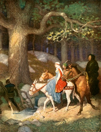 Campesinos dirigiéndose al torneo de Newell Convers Wyeth