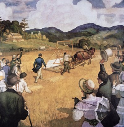 Cyrus H. McCormick (1809-84) y su máquina segadora en 1837 de Newell Convers Wyeth