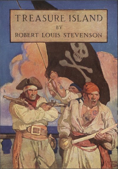 Cubierta de Polvo para La Isla del Tesoro de Robert Louis Stevenson (1850 - 1894), pub. 1915 de Newell Convers Wyeth