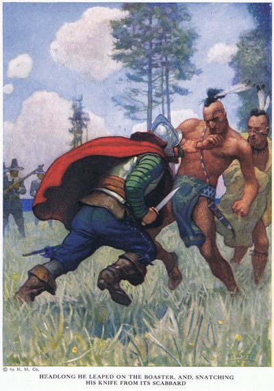 De un salto se abalanzó sobre el fanfarrón y, arrancando su cuchillo de la vaina de Newell Convers Wyeth