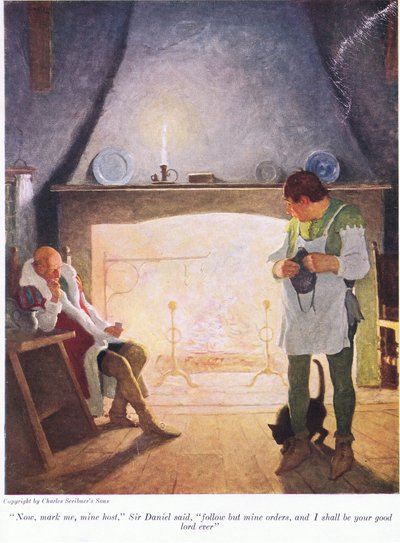 Ahora escúchame, mi anfitrión, dijo Sir Donald, sigue mis órdenes y seré tu buen señor siempre, 1916 de Newell Convers Wyeth