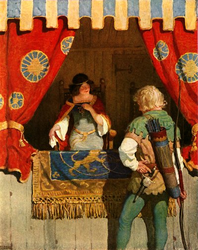 Robin se encuentra con Marian la Doncella de Newell Convers Wyeth