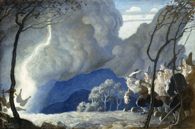 Los gnomos jugando a los bolos de Newell Convers Wyeth