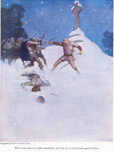 Había siete u ocho atacantes, y solo uno para enfrentarlos, 1916 de Newell Convers Wyeth
