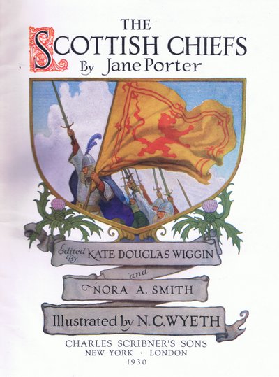 Diseño de la página del título, de The Scottish Chiefs publicado por Charles Schribner