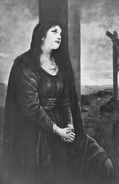María Magdalena sentada bajo la Cruz, finales del siglo XIX o principios del XX de Newton and Co