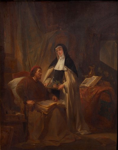 Hans Memling en el Sint-Janshospitaal en Brujas, 1841 de Nicaise de Keyser