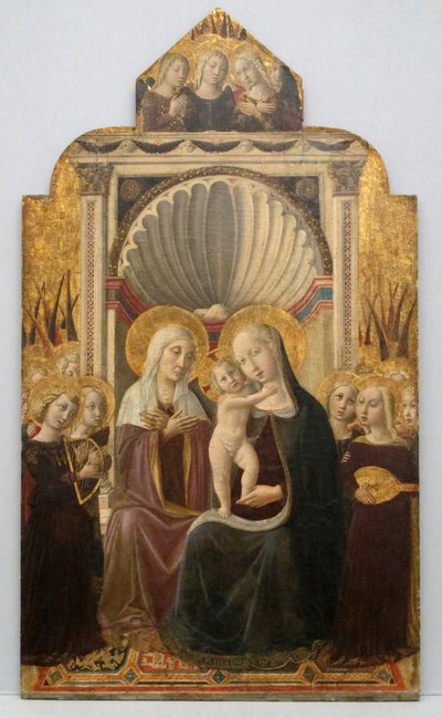 Santa Ana y la Virgen y el Niño en el Trono con Ángeles, ca. 1458-61 de Niccolò da Foligno