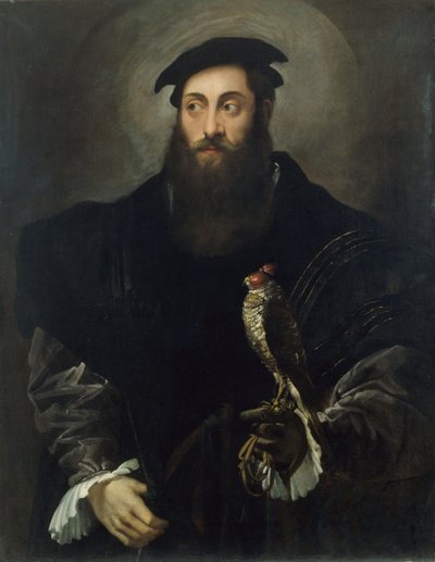 Retrato de un caballero con un halcón de Niccolò dell Abate