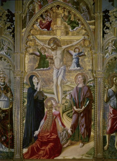 Crucifixión. 1480. (temple y oro sobre tabla) de Niccolo Alunno
