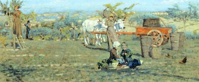 En el campo, hacia 1891, de Niccolo Cannicci (1846-1906). Óleo sobre lienzo, 41,5x90,5 cm. de Niccolo Cannicci