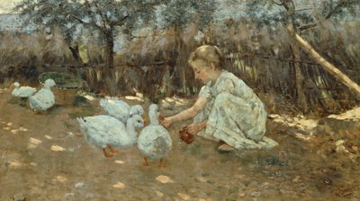 El pequeño rebaño de gansos, hacia 1892, de Niccolo Cannicci (1846-1906), óleo sobre lienzo, 40,5x70,5 cm. de Niccolo Cannicci