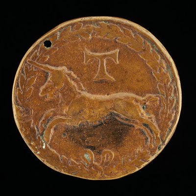 Unicornio y Cruz Tau [reverso], c. 1480-1486 de Niccolo Fiorentino