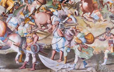 Detalle del fresco en el Salón de las Batallas de la Batalla de La Higueruela de 1431 de Niccolo Granello