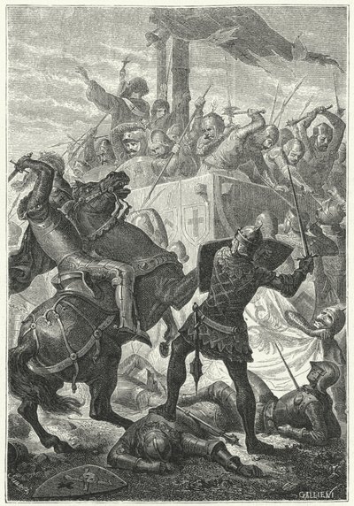 La lucha por el carroccio de los lombardos en la Batalla de Cortenouva de Niccolo Sanesi