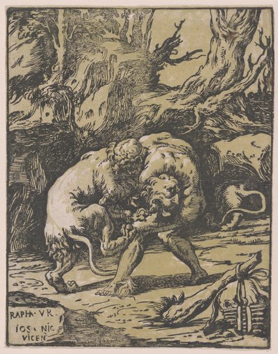 Hércules y el león de Nemea, 1540-50 de Niccolo Vicentino