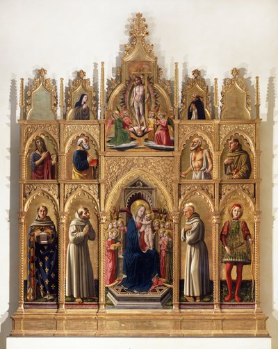 Madonna entronizada con Niño, Ángeles y Santos (Políptico de Cagli) de Niccolo di Liberatore