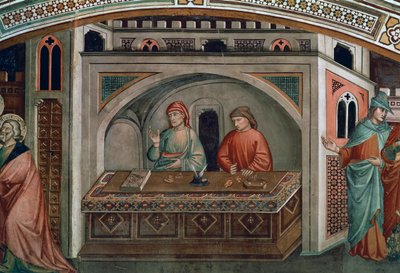 Dos banqueros (detalle) de Niccolo di Pietro Gerini