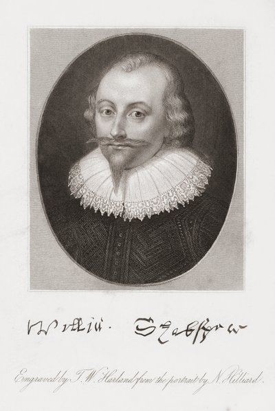 William Shakespeare. Retrato de Nicholas (after) Hilliard