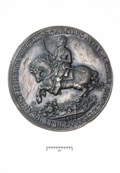 Carlos I, regreso a Londres tras la coronación en Edimburgo, 1633 (plata) de Nicholas Briot