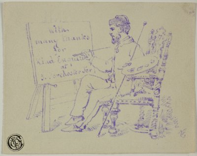 Artista sentado ante el caballete de Nicholas Chevalier