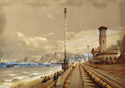 Atmospheric Railway at Dawlish, c.1850 (acuarela sobre papel) de Nicholas Condy