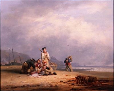 Pescadores clasificando la captura del día de Nicholas Condy