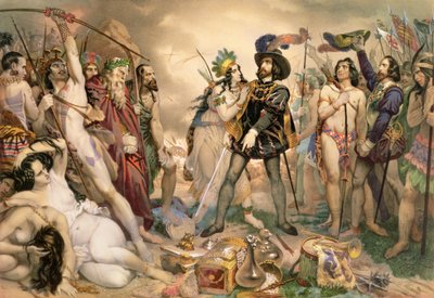 Conquista de México: Hernando Cortés destruyendo su flota en Veracruz, 1519 de Nicholas Eustache Maurin