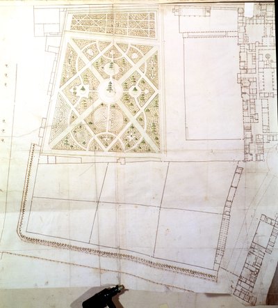 Plano del sitio y encuesta de The Wilderness, Hampton Court, c.1710-14 de Nicholas Hawksmoor