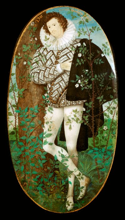 Retrato en miniatura de un joven, siglo XVI de Nicholas Hilliard
