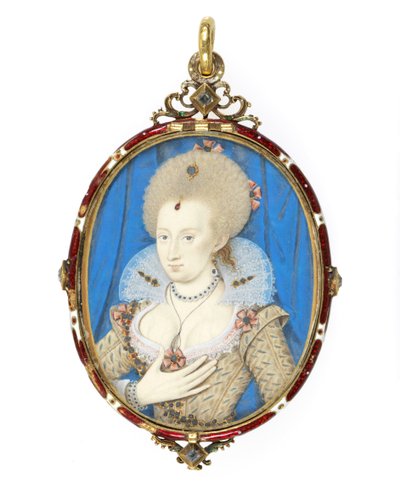 No.3855 Ana de Dinamarca (1574-1619) esposa del Rey Jacobo I de Inglaterra, c.1610 de Nicholas Hilliard