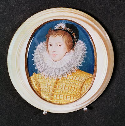 Retrato de un joven con gorra negra y gorguera alta de Nicholas Hilliard