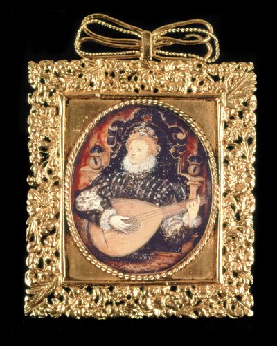 La reina Isabel I tocando el laúd de Nicholas Hilliard