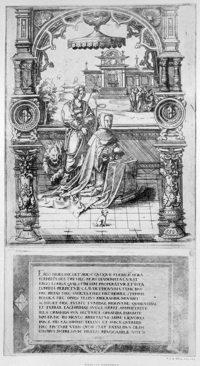 Epitafio de Margarita de Austria de Nicholas Hogenberg