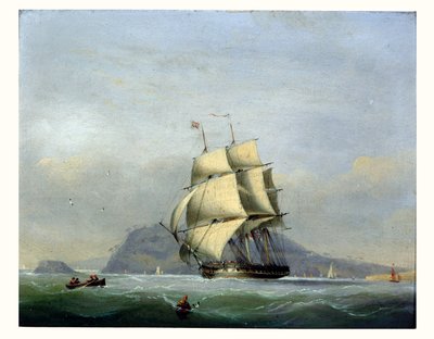 H.M.S. Pique bajo vela de Nicholas Matthews Condy