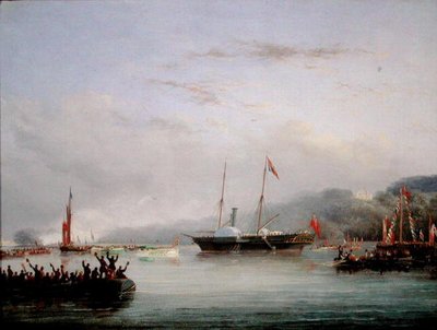 El primer yate Victoria y Albert frente a Plymouth de Nicholas Matthews Condy