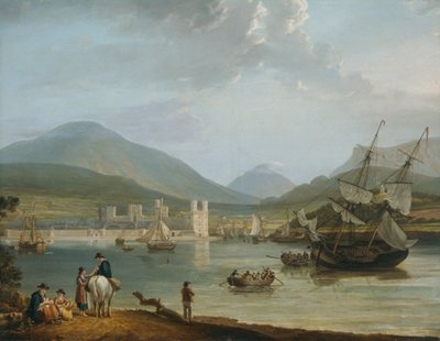 Castillo y bahía de Caernarvon, c. 1780-1810 de Nicholas Pocock