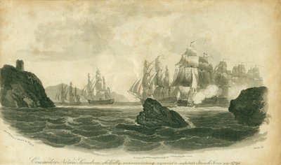 La escuadra del comodoro Nelson maniobrando hábilmente contra una fuerza francesa superior en 1795 de Nicholas Pocock