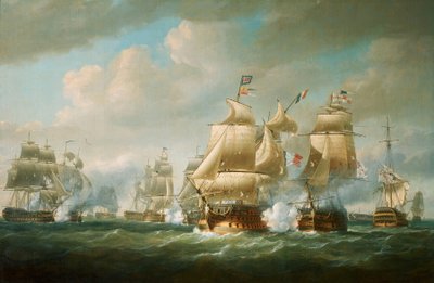 Acción de Duckworth frente a San Domingo, 6 de febrero de 1806 de Nicholas Pocock