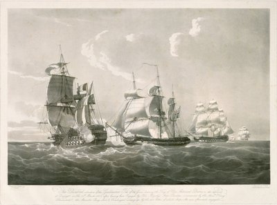 Enfrentamiento entre el "Guillaume Tel" y el HMS "Penelope", 30 de marzo de 1800 de Nicholas Pocock