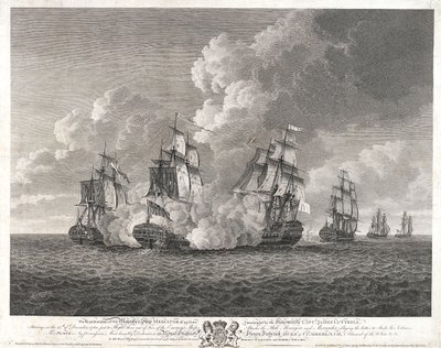 El HMS "Mediator" persiguiendo al "Menagere de Nicholas Pocock